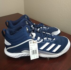 Adidas Icon 6 Mid Mens Metal Cleats Baseball Shoes Navy Fv9359 Size 17